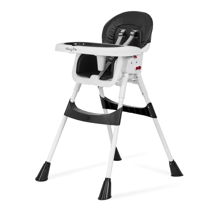  Dream On Me Nibble Wooden Compact High Chair in Black, Light  Weight, Portable