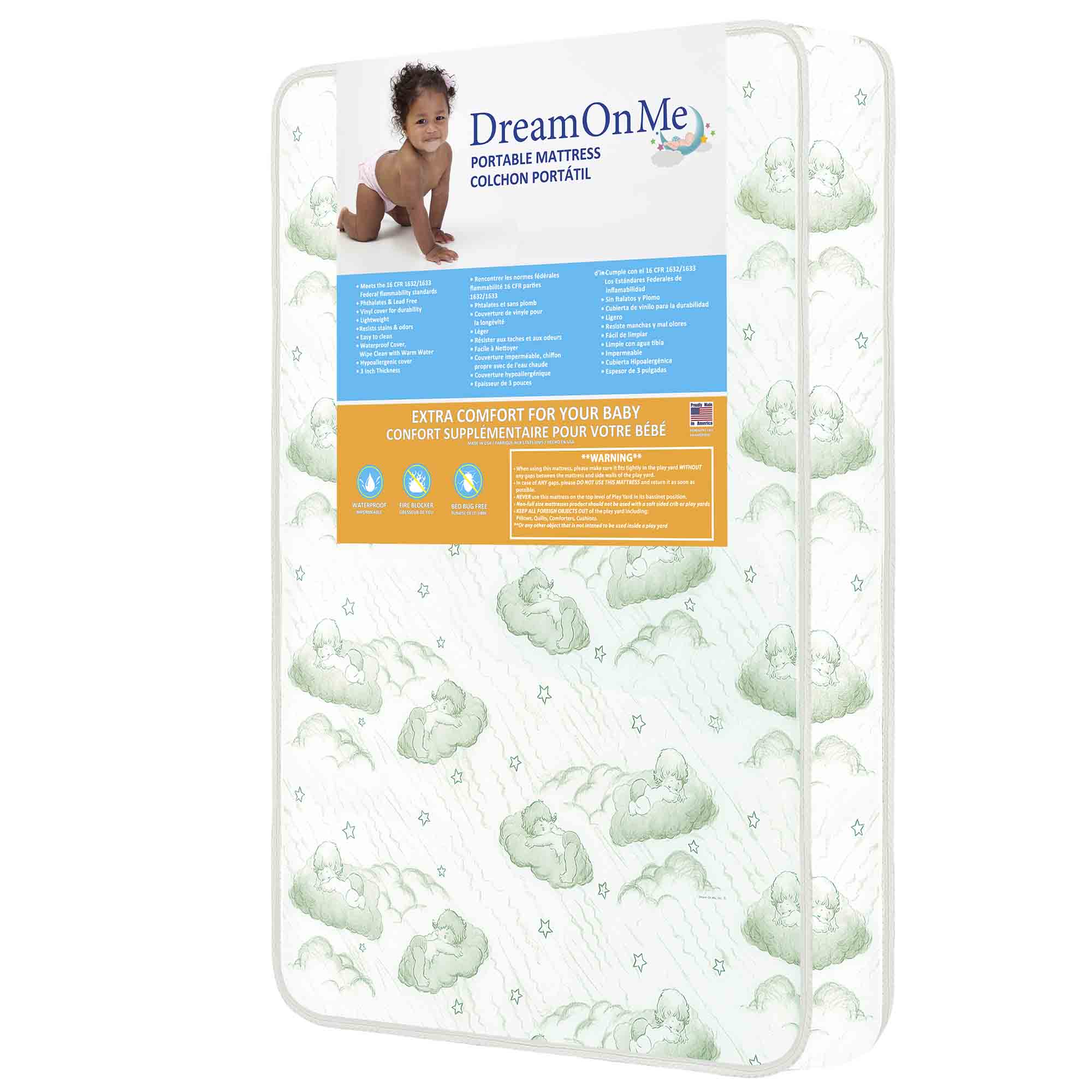 Dream On Me 3 Playard Mattress White Fits Various Child Play Pens New 