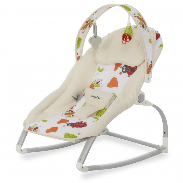 Dream On Me We Rock Rocker Comforting Rocking Chair with Removable Toy Bar Hanging Toy in Pink 