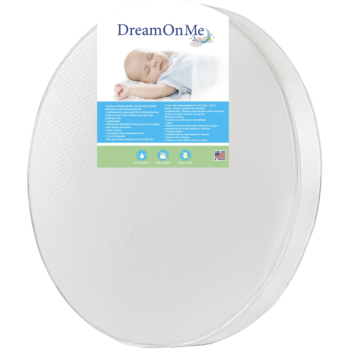 4” Thick Round Crib Mattress