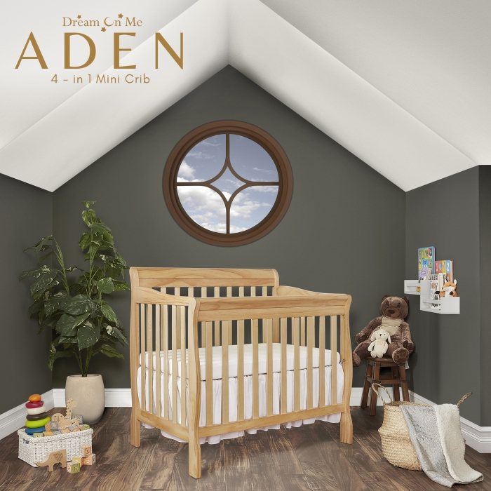 Aden 4 in 1 Convertible Mini Crib Dream On Me